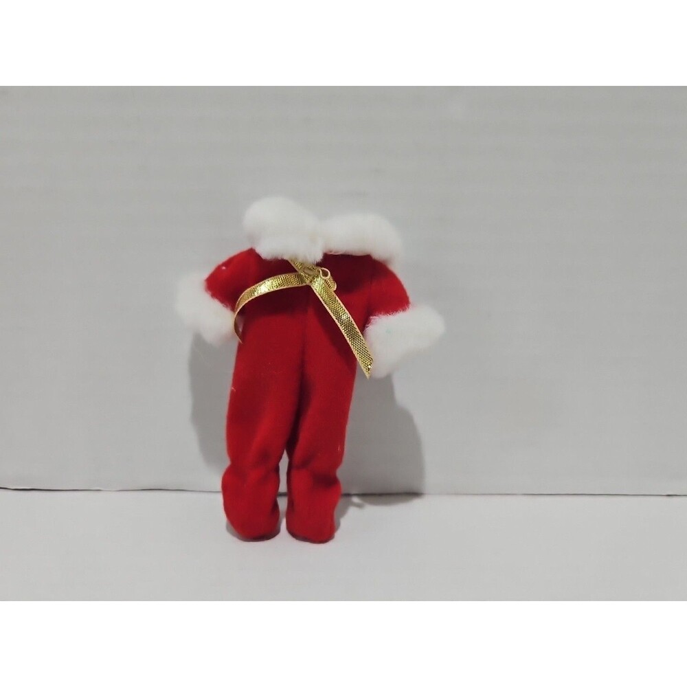 Mattel Barbie Kelly Holiday Red Santa Outfit One Piece Velvet Jumper 4" Doll Vtg